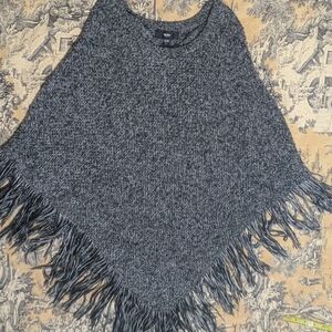 Mossimo Supply Co. Gray Fringe Poncho